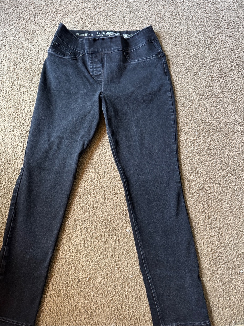 Petite Luxe Denim Black Skinny Jeans Petite Medium 10/12